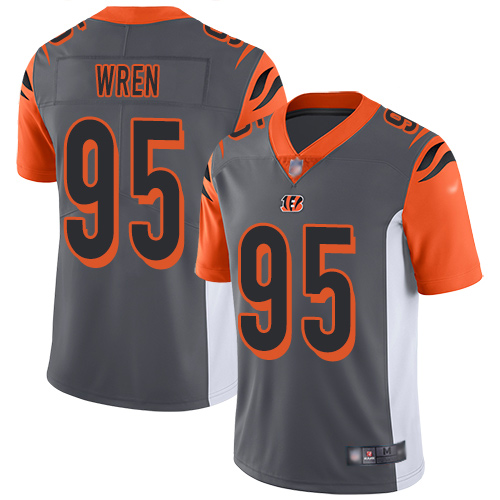 Cincinnati Bengals Limited Silver Men Renell Wren Jersey NFL Footballl #95 Inverted Legend->cincinnati bengals->NFL Jersey